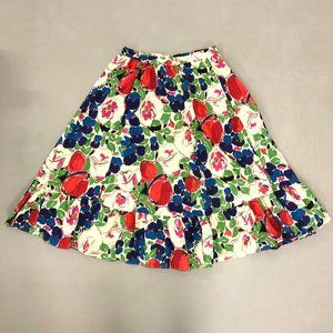 Vintage Nicole Miller Cotton Floral Circle Skirt Size 6